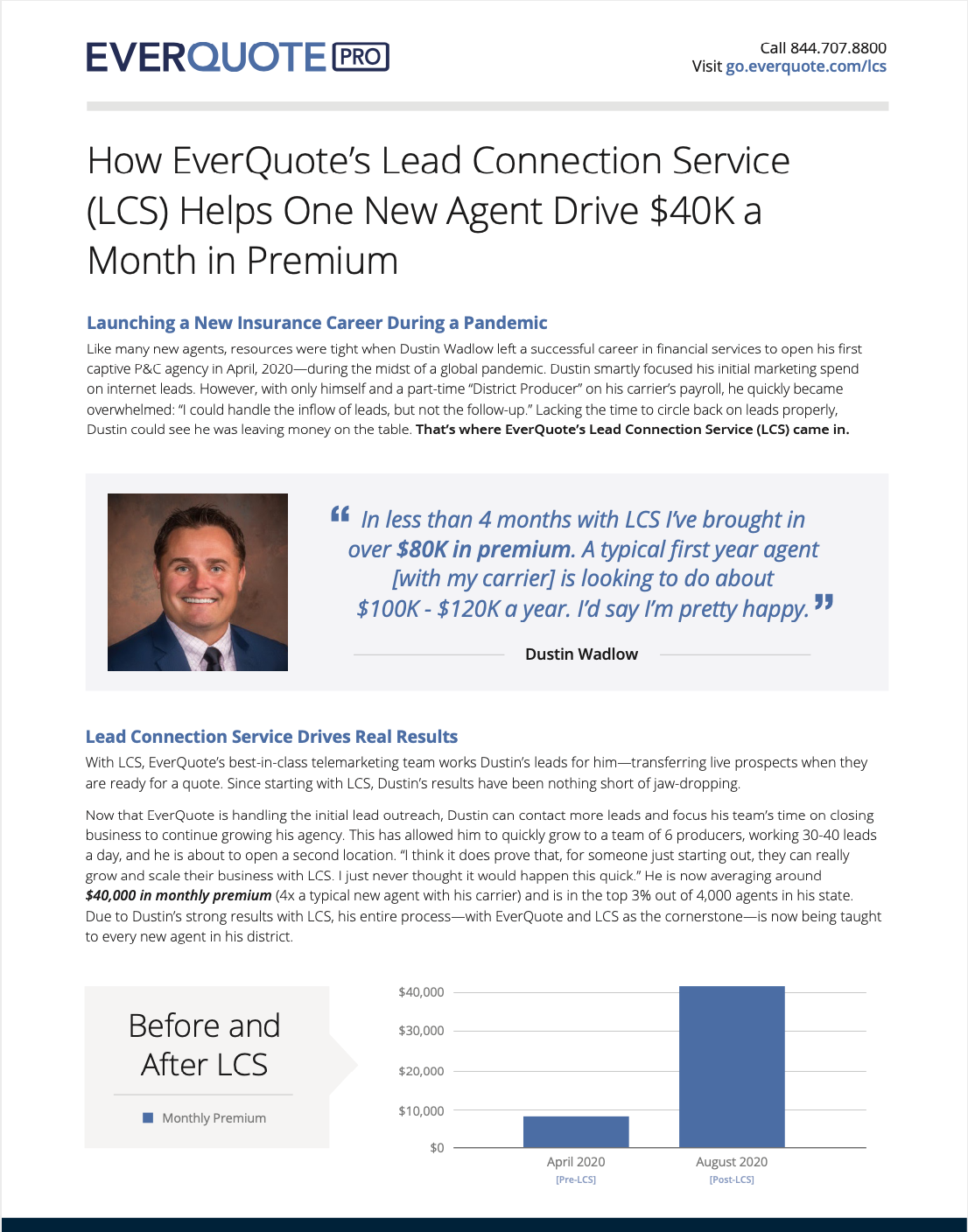 EverQuote Lead Connection Service (LCS) Case Study – Dustin Wadlow