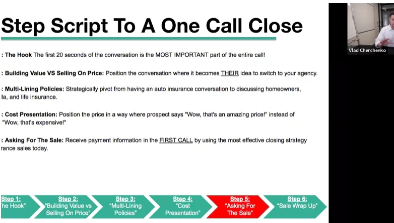 See How This ‘6-Step Script To A One Call Close’ Lets P&C Insurance Agents Write 100-300 Policies A Month with Vlad Cherchenko